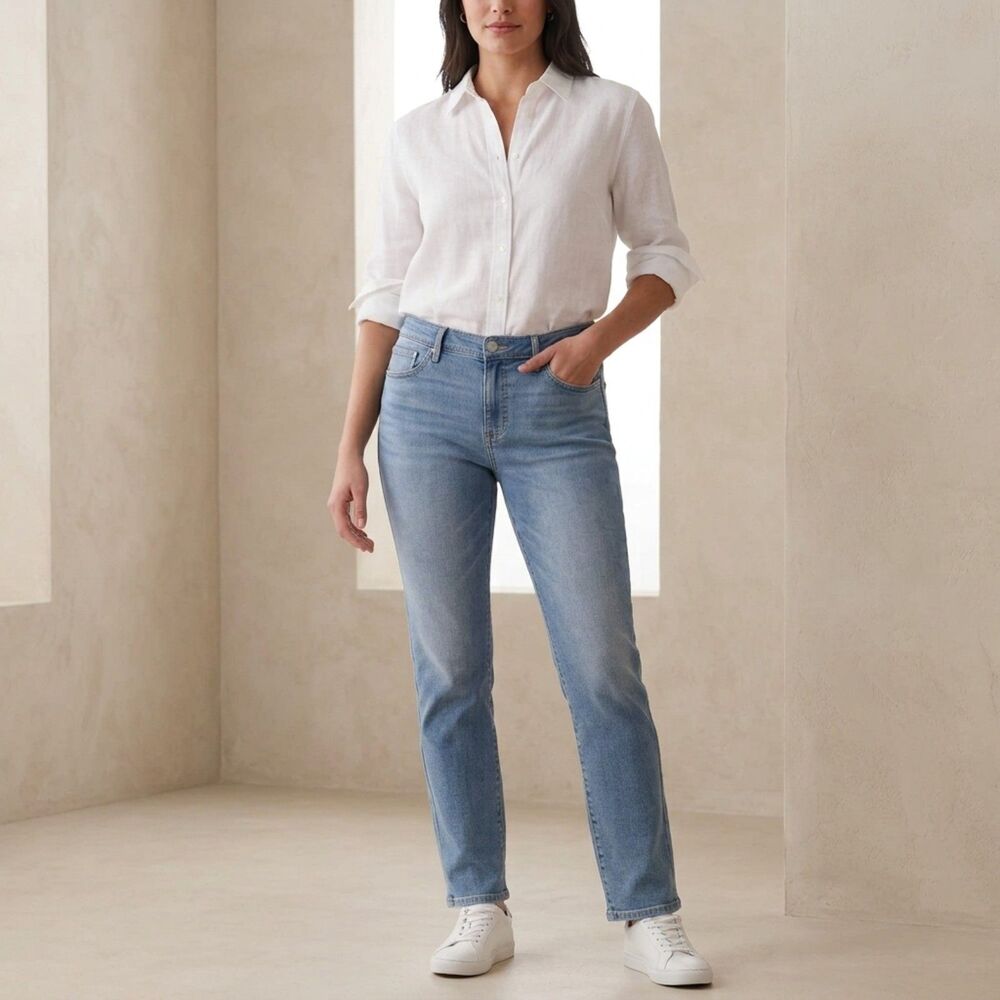 Calvin Klein Jeans Womens W32 Medium Wash Ankle Skinny Blue Denim Jeans